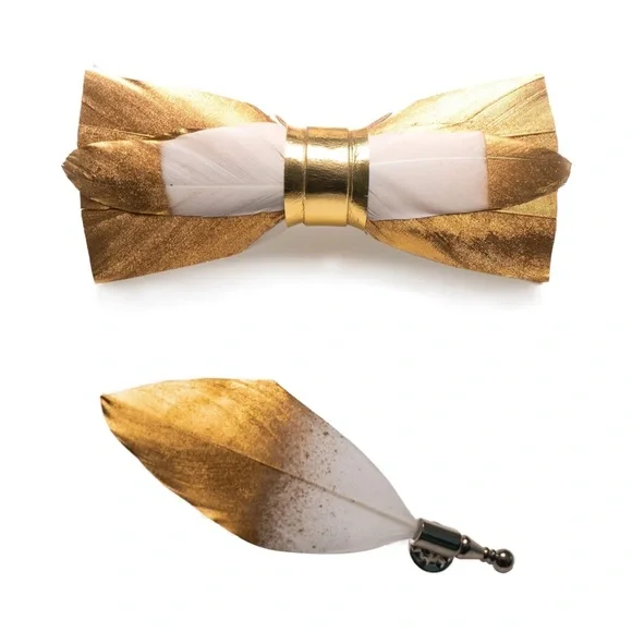 luxefeather | Accessories | Mens Handmade Metallic Gold Feather  display picture 1